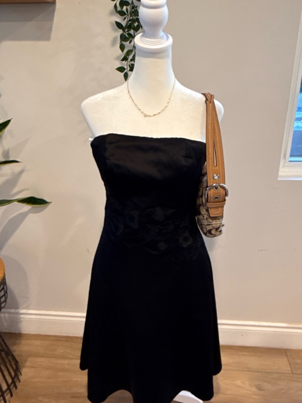 White House Black Market Black Strapless A-Line Dress